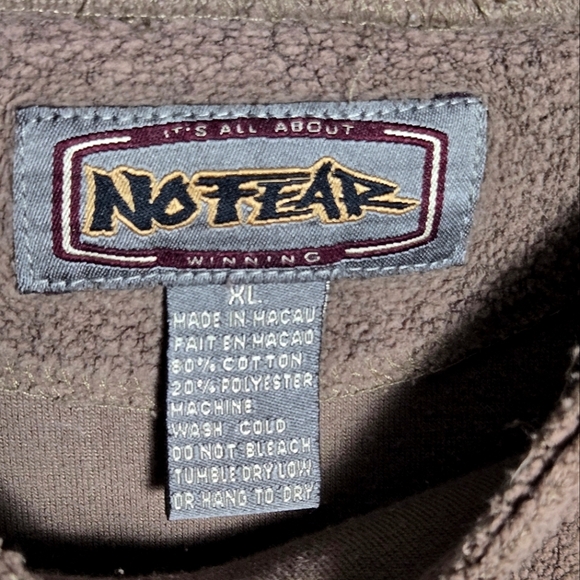 Men's Vintage No Fear Fleece Grunge Quiet Streetwear Crewneck Sweatshirt, XL - Picture 3 of 4